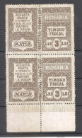 Paire Timbre Fiscal Double Pour Les Documents 3 Lei - Revenue Stamps