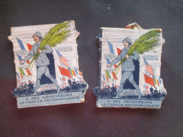 WW 1 INSIGNE  LOT DE 2 HOMMAGES AUX POILUS - 1914-18