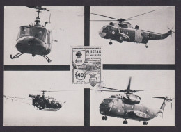 Flugpost Helicopter Celle Witzernbruch Ansichtskarte Flugtag 40 J. Heeresflieger - Brieven En Documenten