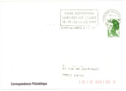 70 ST LOUP Sur SEMOUSE  HAUTE - SAONE 1989 : FOIRE EXPOSITION ... - Mechanical Postmarks (Advertisement)