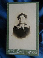 Photo CDV Le Merle Paimpol  Portrait Femme Brune  Col Avec Dentelle  CA 1895-1900 - L445 - Oud (voor 1900)