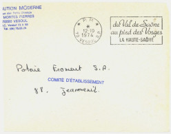 P. P. 70 VESOUL R. P. : DU VAL DE SAONE ...  Port Payé - Maschinenstempel (Werbestempel)