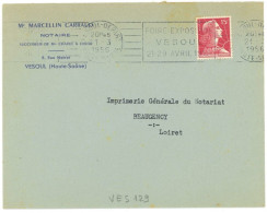 VESOUL - DEPART HAUTE - SAONE 1956 Oblit. RBV : FOIRE - EXPOSITION ... - Mechanical Postmarks (Advertisement)