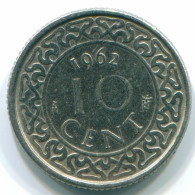 10 CENTS 1962 SURINAME NÉERLANDAIS NETHERLANDS Nickel Colonial Pièce #S13206.F.A - Surinam 1975 - ...