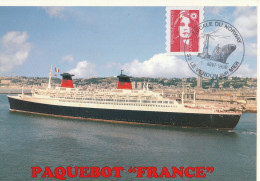 'escale Du Paquebot FRANCE Au Verdon - Steamers