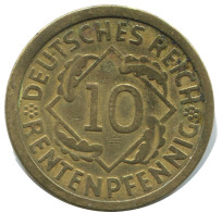 10 RENTENPFENNIG 1924 A DEUTSCHLAND Münze GERMANY #AD581.9.D.A - 10 Renten- & 10 Reichspfennig