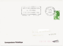 70 VESOUL DEPART Hte SAONE 1988 : 38e FOIRE EXPOSITION ... - Maschinenstempel (Werbestempel)