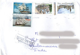 France - 2014 - Saint-Jacques De Compostelle Stamps Used  On Cover To India. - Cartas & Documentos
