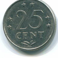 25 CENTS 1971 NETHERLANDS ANTILLES Nickel Colonial Coin #S11490.U.A - Nederlandse Antillen