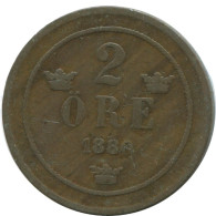 2 ORE 1880 SUECIA SWEDEN Moneda #AD010.2.E.A - Suecia