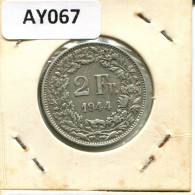 2 FRANCS 1944 B SUISSE SWITZERLAND Pièce ARGENT #AY067.3.F.A - Otros & Sin Clasificación