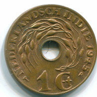 1 CENT 1945 P NIEDERLANDE OSTINDIEN INDONESISCH Koloniale Münze #S10410.D.A - Indes Neerlandesas