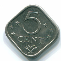 5 CENTS 1977 ANTILLES NÉERLANDAISES Nickel Colonial Pièce #S12277.F.A - Niederländische Antillen