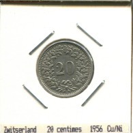 20 RAPPEN 1956 SCHWEIZ SWITZERLAND Münze #AS488.D.A - Andere & Zonder Classificatie