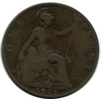 PENNY 1911 UK GBAN BRETAÑA GREAT BRITAIN Moneda #AZ803.E.A - D. 1 Penny