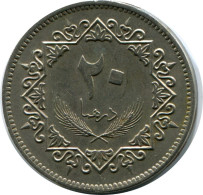 20 DIRHAMS 1975 LIBYEN LIBYA Islamisch Münze #AH615.3.D.A - Libya