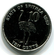 10 CENTS 1997 ÉRYTHRÉE ERITREA UNC Bird Ostrich Pièce #W11323.F.A - Erythrée