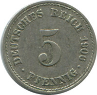 5 PFENNIG 1906 A ALEMANIA Moneda GERMANY #AE696.E.A - 5 Pfennig