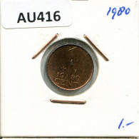 1 CENT 1980 NIEDERLANDE NETHERLANDS Münze #AU416.D.A - 1948-1980 : Juliana