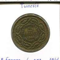 5 FRANCS 1946 TUNISIE TUNISIA Pièce Muhammad VIII #AP809.2.F.A - Túnez