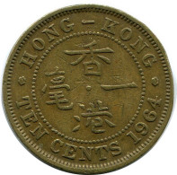 10 CENTS 1964 HONG KONG Pièce #BA159.F.A - Hongkong