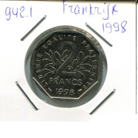 2 FRANCS 1998 FRANCE Coin Semeuse French Coin #AN375.U.A - 2 Francs