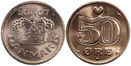 DENMARK COIN 50 ØRE - KM#866.3 Unc - 2007 - Danimarca