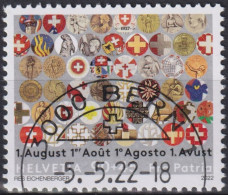 2022 Schweiz Pro Patria, 1. August Abzeichen 1923-1972 ⵙ Zum:CH B345, Mi:CH 2792, Yt:CH 2728 - Used Stamps