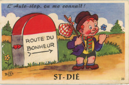 SAINT-DIE - Carte à Système - L'Auto-Stop, ça Me Connait ! Route Du Bonheur - Complet - Saint Die