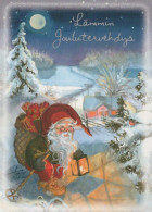 PAPÁ NOEL Feliz Año Navidad Vintage Tarjeta Postal CPSM #PBL104.A - Santa Claus