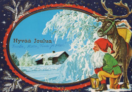 BABBO NATALE Buon Anno Natale GNOME Vintage Cartolina CPSM #PBA738.A - Kerstman