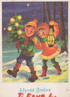 Bonne Année Noël ENFANTS Vintage Carte Postale CPSM #PAY892.A - New Year