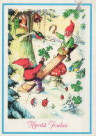 PÈRE NOËL Bonne Année Noël GNOME Vintage Carte Postale CPSM #PAY477.A - Kerstman