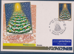 Joyeux Noël 2004, Natale 2004 1er Jour Giornodi Emissione Rome Philatélie, Filatelico 30.10.2004 - Cartes-Maximum (CM)