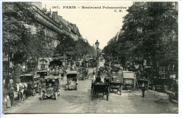 CPA 9 X 14  PARIS  Boulevard Poissonnière  Voiture Automobile  Calèche Chevaux - Openbaar Vervoer