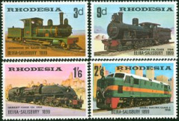 RHODESIE 1969 - Locomotives - Ligne Beira-Salisbury - 4  V. - Rhodesië (1964-1980)