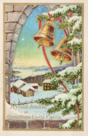 Bonne Année Noël CLOCHE Vintage Carte Postale CPSMPF #PKD508.A - Nieuwjaar
