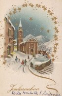 Feliz Año Navidad IGLESIA Vintage Tarjeta Postal CPSMPF #PKD551.A - Nieuwjaar