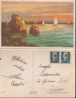 CARTOLINA  Marina Al Tramonto Illustrata Ediz. NMM 4663/4. - Zonder Classificatie