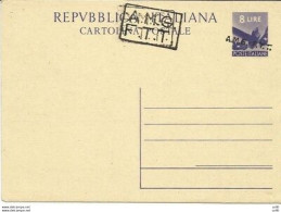 Trieste A -  Lire 8 "Democratica" N. C 2A (sopr. A + B) - Stamped Stationery