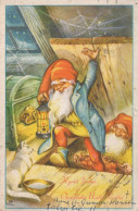 WEIHNACHTSMANN SANTA CLAUS Neujahr Weihnachten GNOME Vintage Ansichtskarte Postkarte CPSMPF #PKG433.A - Kerstman