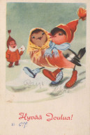 Neujahr Weihnachten VOGEL Vintage Ansichtskarte Postkarte CPA #PKE810.A - Neujahr