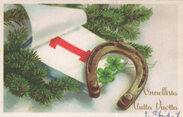 Neujahr Weihnachten PFERDSHOE Vintage Ansichtskarte Postkarte CPSMPF #PKD714.A - Neujahr