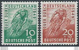 1949 Germania Bizona Ciclisti 2v. MNH Unif N. 74/75 - Otros & Sin Clasificación