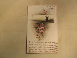 Carte Postale Ancienne En Relief 1905 FLEUR ET PAYSAGE - Flowers