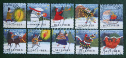 Decemberzegels Weihnachten Christmas Noel NVPH 3799-3808 (Mi 3875-3884) 2019 Gestempeld / USED NEDERLAND / NIEDERLANDE - Oblitérés