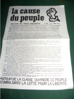 MAI 1968 ET APRES  : " LA CAUSE DU PEUPLE " LE N °20 DU 25   JUIN 1968 , JOURNAL DE FRONT POPULAIRE - 1950 - Today