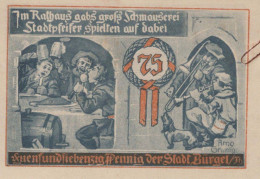75 PFENNIG 1921 Stadt BÜRGEL Thuringia UNC DEUTSCHLAND Notgeld Banknote #PA332 - [11] Local Banknote Issues