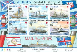 JERSEY 2010 - Bateaux Postaux - En Feuillet De 6 Timbres - Schiffe