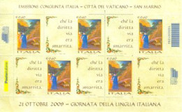 ITALIE 2009 - Journée De La Langue Italienne - Feuillet - Emissioni Congiunte